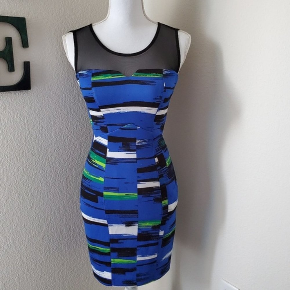 NWT XOXO BLUE BODYCON CUT-OUT DRESS
